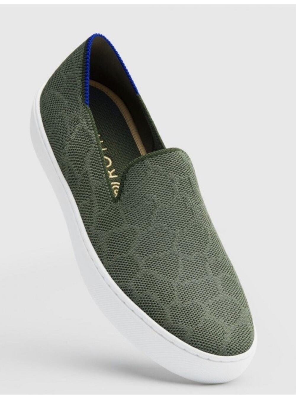 Rothy's Safari Green size 7 woman's Slip-On sneakers with White Sole
